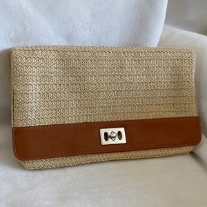Banana Republic straw clutch